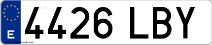 Ejemplo de matrícula de coche ordinaria 4426 LBY