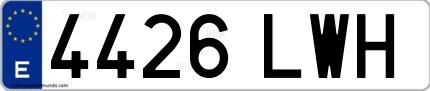 Ejemplo de matrícula española 4426 LWH