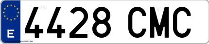 Ejemplo de matrícula española 4428 CMC