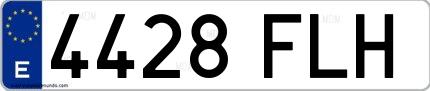 Ejemplo de matrícula española 4428 FLH