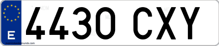 Ejemplo de matrícula de coche ordinaria 4430 CXY