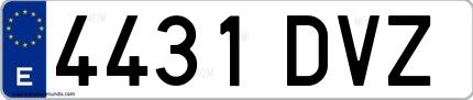 Ejemplo de matrícula española 4431 DVZ