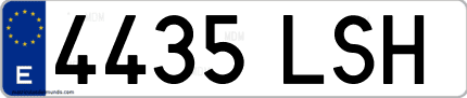 Ejemplo de matrícula de coche ordinaria 4435 LSH