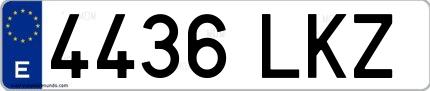 Ejemplo de matrícula española 4436 LKZ