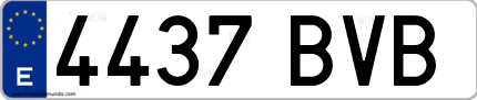 Ejemplo de matrícula de coche ordinaria 4437 BVB