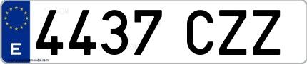 Ejemplo de matrícula española 4437 CZZ