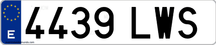 Ejemplo de matrícula de coche ordinaria 4439 LWS