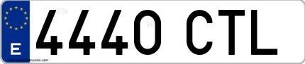 Ejemplo de matrícula española 4440 CTL