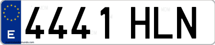 Ejemplo de matrícula de coche ordinaria 4441 HLN