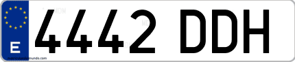 Ejemplo de matrícula de coche ordinaria 4442 DDH
