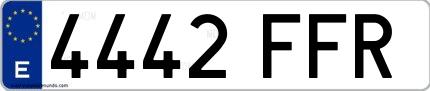 Ejemplo de matrícula española 4442 FFR
