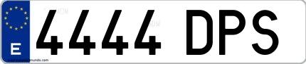 Ejemplo de matrícula española 4444 DPS