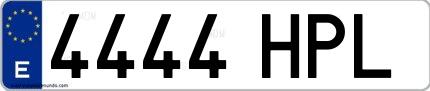 Ejemplo de matrícula española 4444 HPL