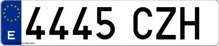 Ejemplo de matrícula española 4445 CZH