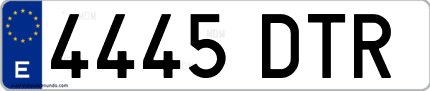 Ejemplo de matrícula de coche ordinaria 4445 DTR
