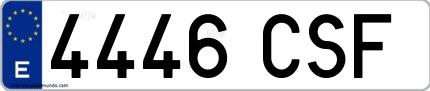 Ejemplo de matrícula española 4446 CSF
