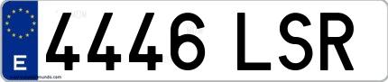 Ejemplo de matrícula española 4446 LSR