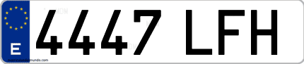 Ejemplo de matrícula de coche ordinaria 4447 LFH