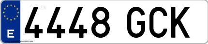 Ejemplo de matrícula española 4448 GCK