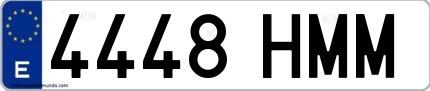 Ejemplo de matrícula española 4448 HMM