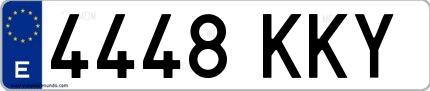Ejemplo de matrícula española 4448 KKY