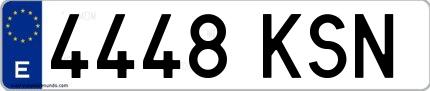 Ejemplo de matrícula española 4448 KSN