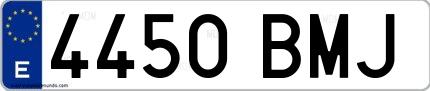 Ejemplo de matrícula española 4450 BMJ