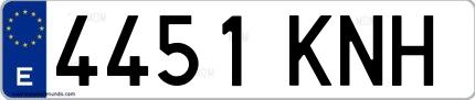 Ejemplo de matrícula española 4451 KNH