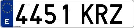 Ejemplo de matrícula española 4451 KRZ