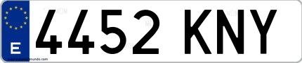 Ejemplo de matrícula española 4452 KNY
