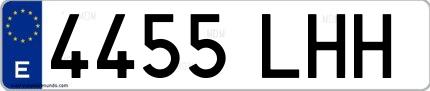 Ejemplo de matrícula española 4455 LHH