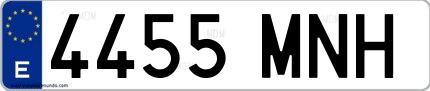 Ejemplo de matrícula española 4455 MNH