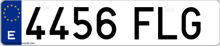 Ejemplo de matrícula de coche ordinaria 4456 FLG