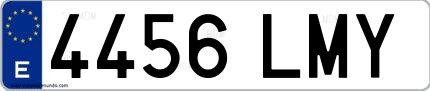 Ejemplo de matrícula española 4456 LMY