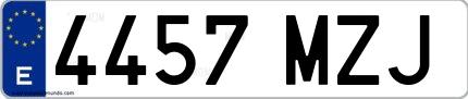 Ejemplo de matrícula española 4457 MZJ