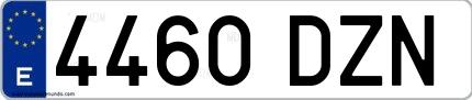 Ejemplo de matrícula española 4460 DZN