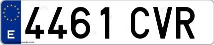 Ejemplo de matrícula española 4461 CVR