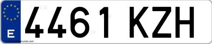 Ejemplo de matrícula española 4461 KZH