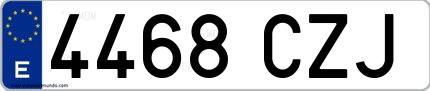 Ejemplo de matrícula española 4468 CZJ