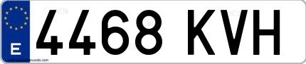 Ejemplo de matrícula española 4468 KVH