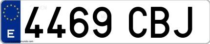 Ejemplo de matrícula española 4469 CBJ
