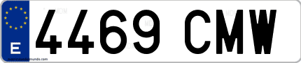 Ejemplo de matrícula de coche ordinaria 4469 CMW