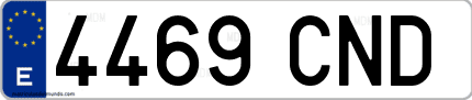 Ejemplo de matrícula de coche ordinaria 4469 CND