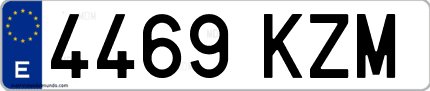 Ejemplo de matrícula de coche ordinaria 4469 KZM