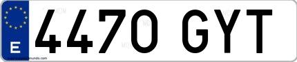 Ejemplo de matrícula española 4470 GYT