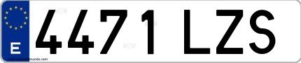Ejemplo de matrícula española 4471 LZS