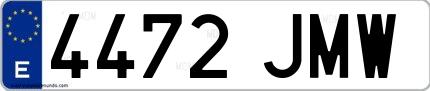 Ejemplo de matrícula española 4472 JMW