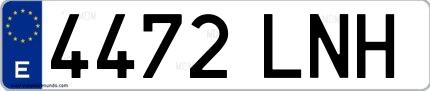 Ejemplo de matrícula española 4472 LNH