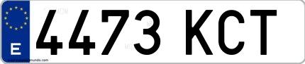 Ejemplo de matrícula española 4473 KCT