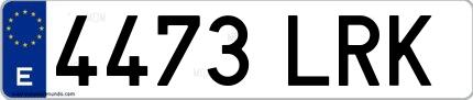 Ejemplo de matrícula española 4473 LRK